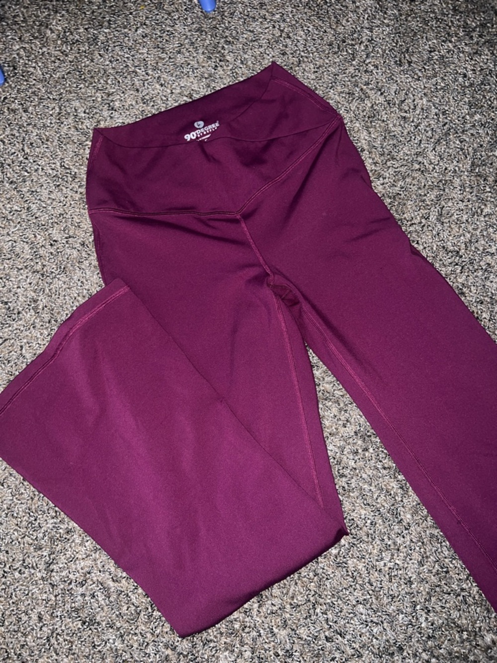 90 Degree By Reflex Burgundy Flare Leggings